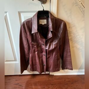 Brandon Thomas Women's Deep Brown Leather Jacket Medium